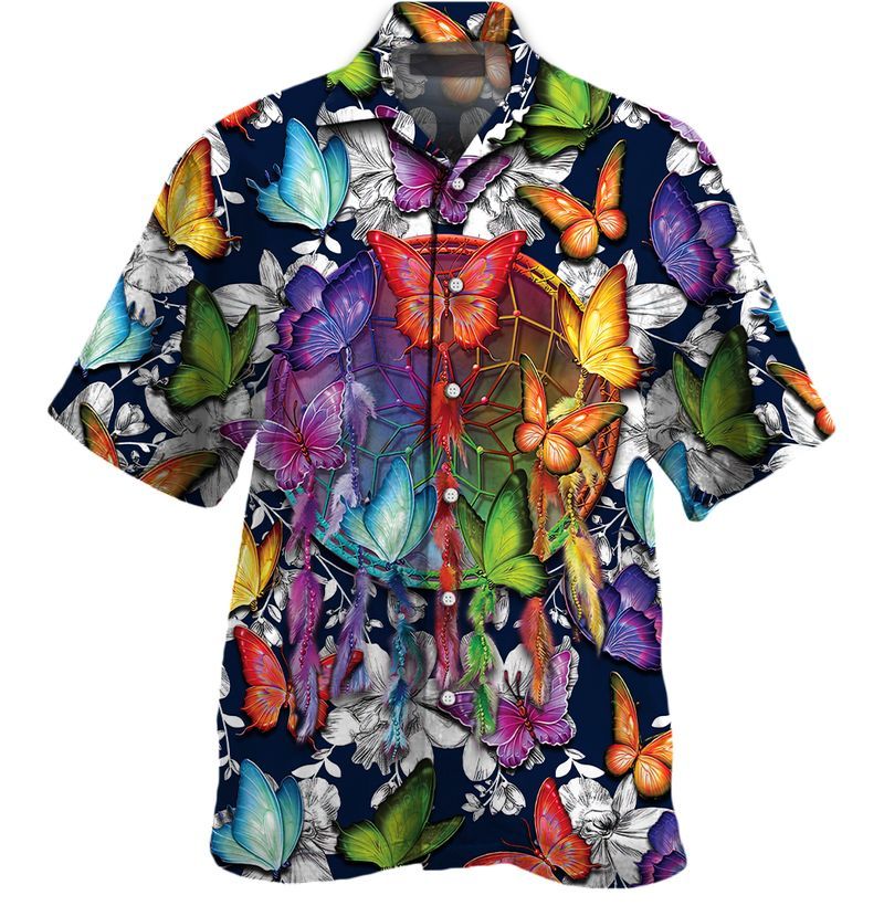 Butterfly Pattern Colorful Unique Design Unisex Hawaii Shirt For Men And Women Ha86452