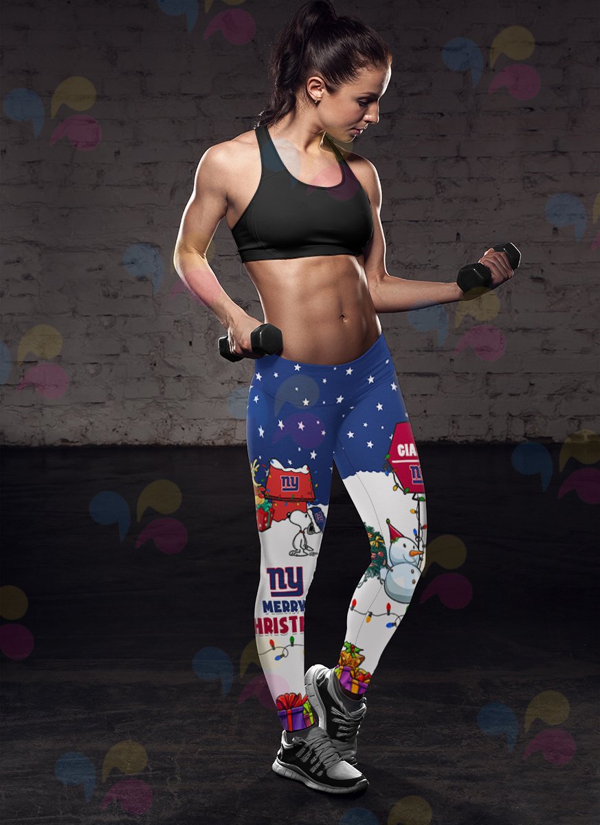 Funny Merry Christmas New York Giants Leggings