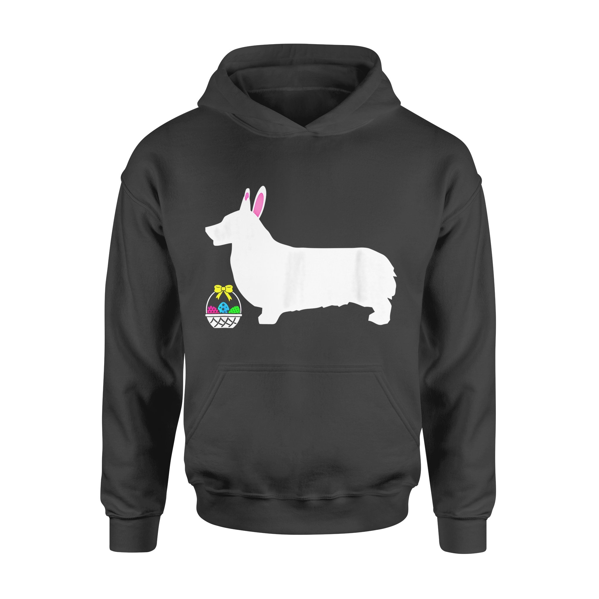 Dog gift idea Pembroke Welsh Corgi Easter Bunny Silhouette T-Shirt – Standard Hoodie