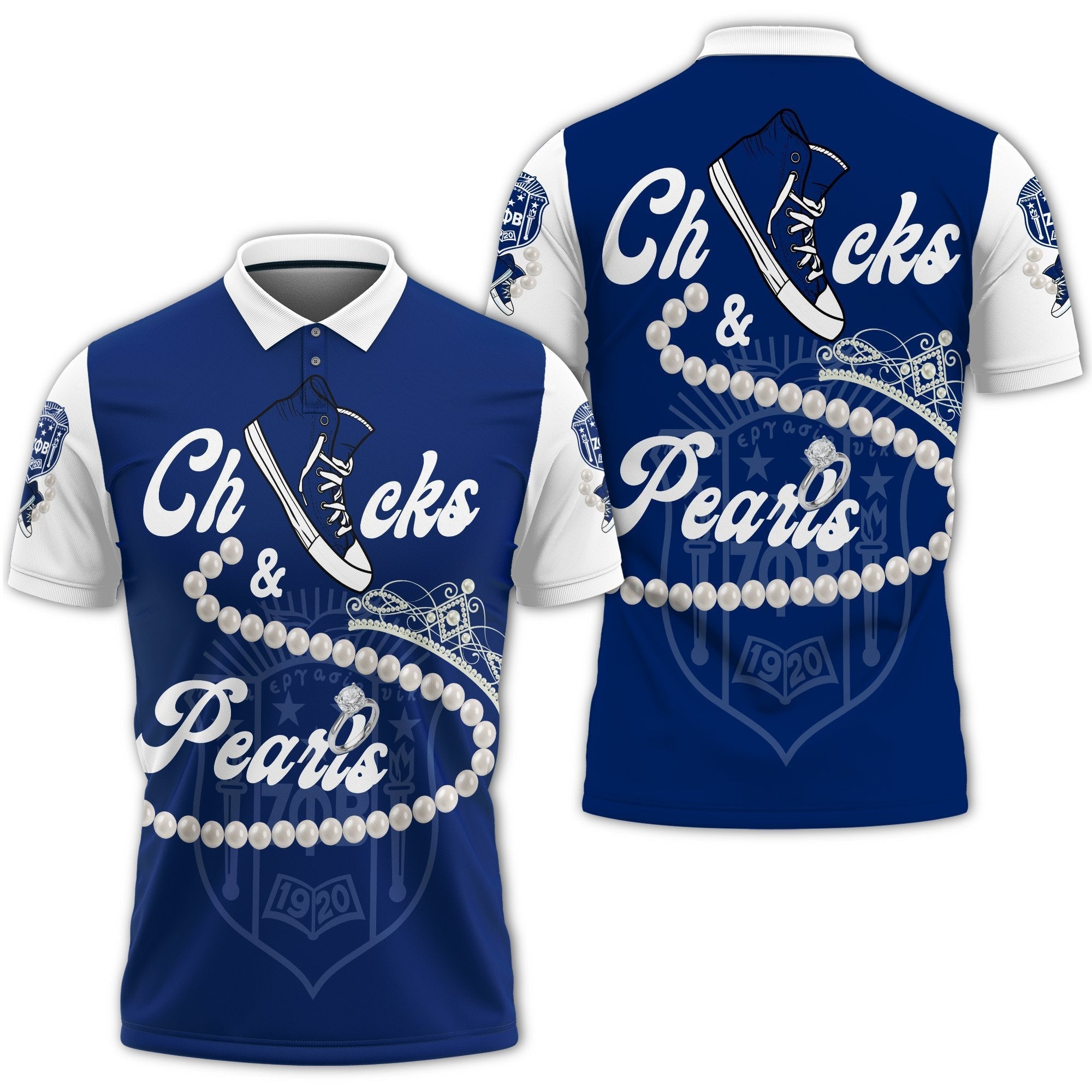 Sorority Polo – Zeta Phi Beta Chucks And Pearls Polo Shirt K.H Pearls