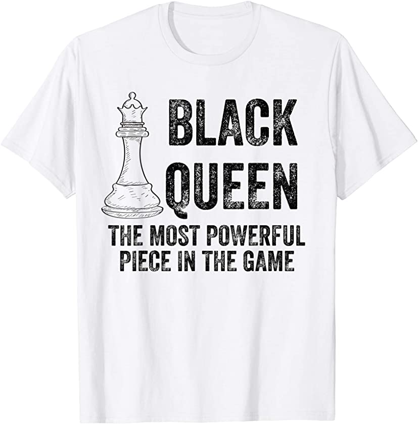 Womens Black Queen Most Powerful Chess African American Gift T-Shirt