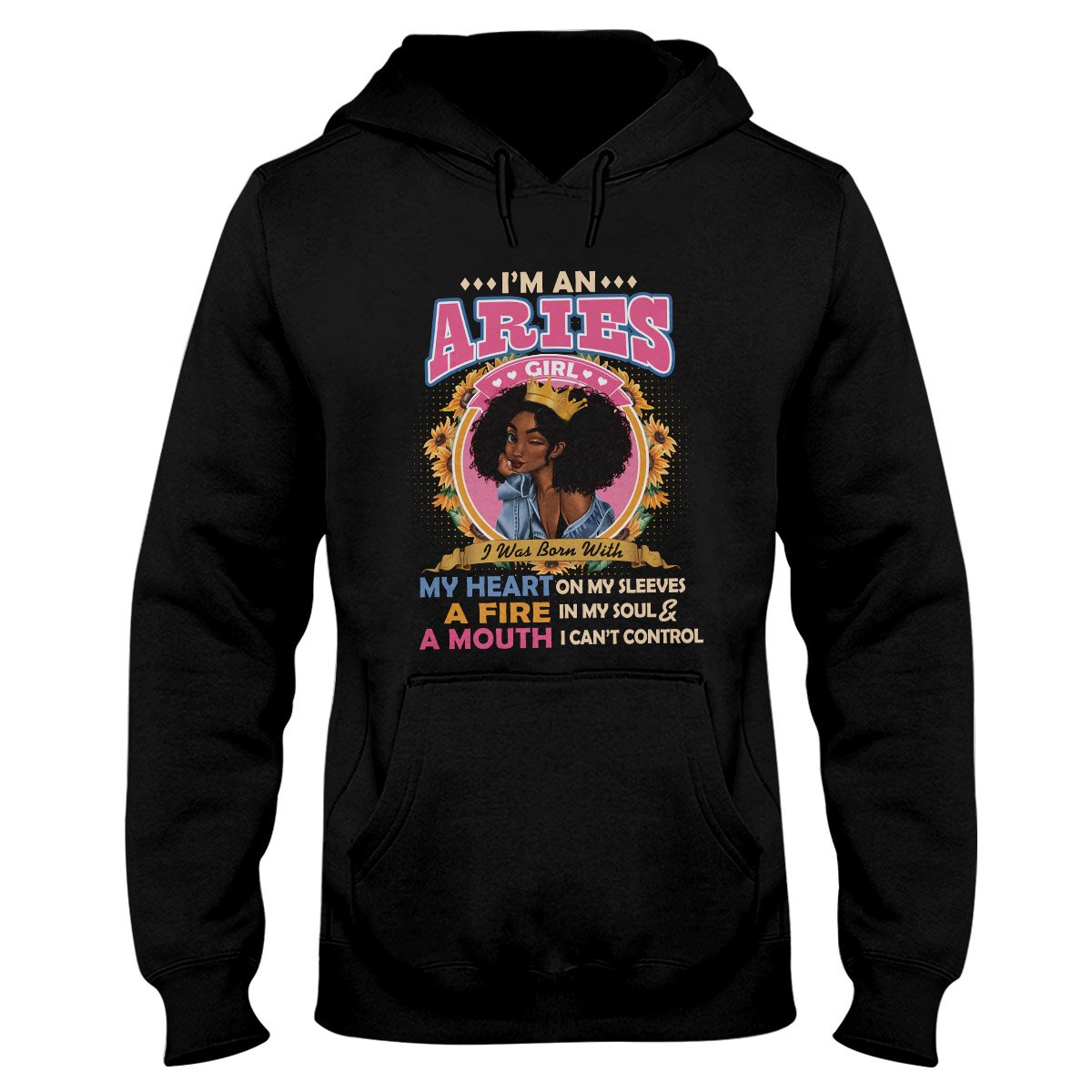 Black Queen Im A Aries Girl Ez13 1609 Hoodie