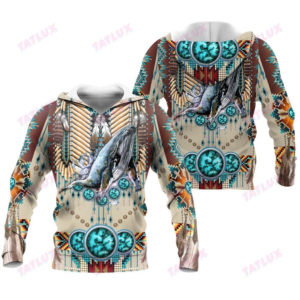 Native Wild Animal Whale 3D All Over Printed Shirt, Sweatshirt, Hoodie, Bomber Jacket Size S – 5Xl