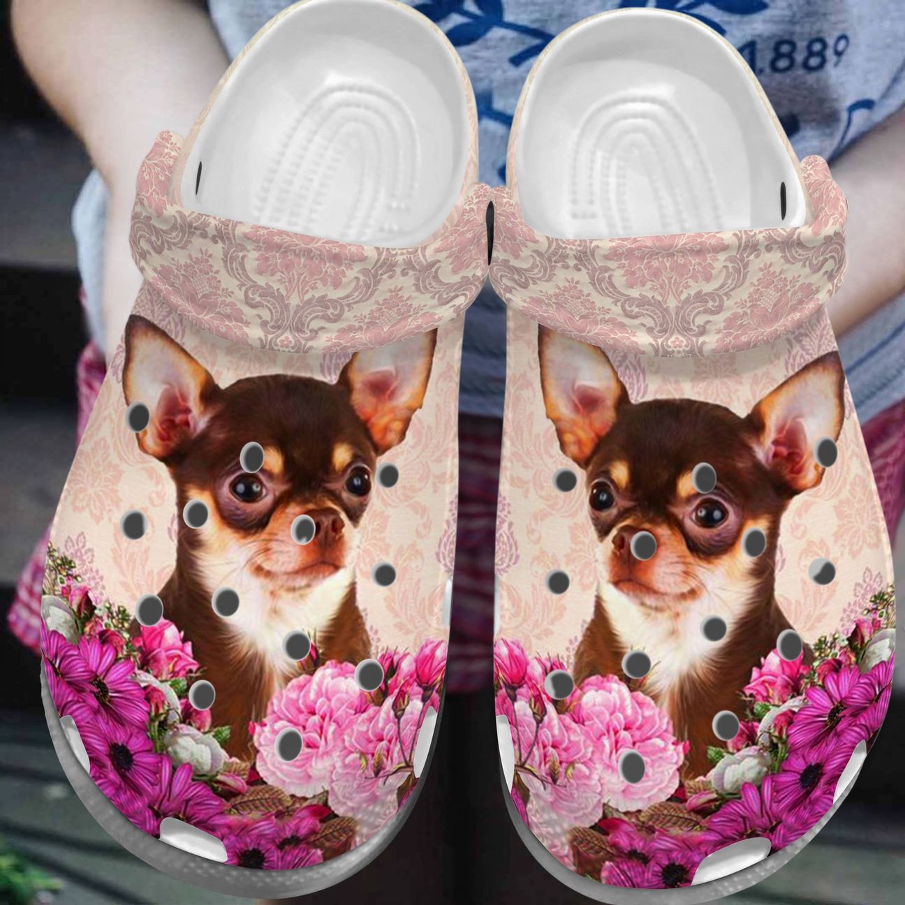 Chihuahua Personalized Clog, Custom Name, Text, Color, Number Fashion Style For Women, Men, Kid, Print 3D