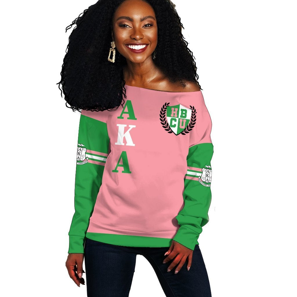 Greek Life Sweatshirt – Alpha Kappa Alpha Hbcu Graduation Offshoulder