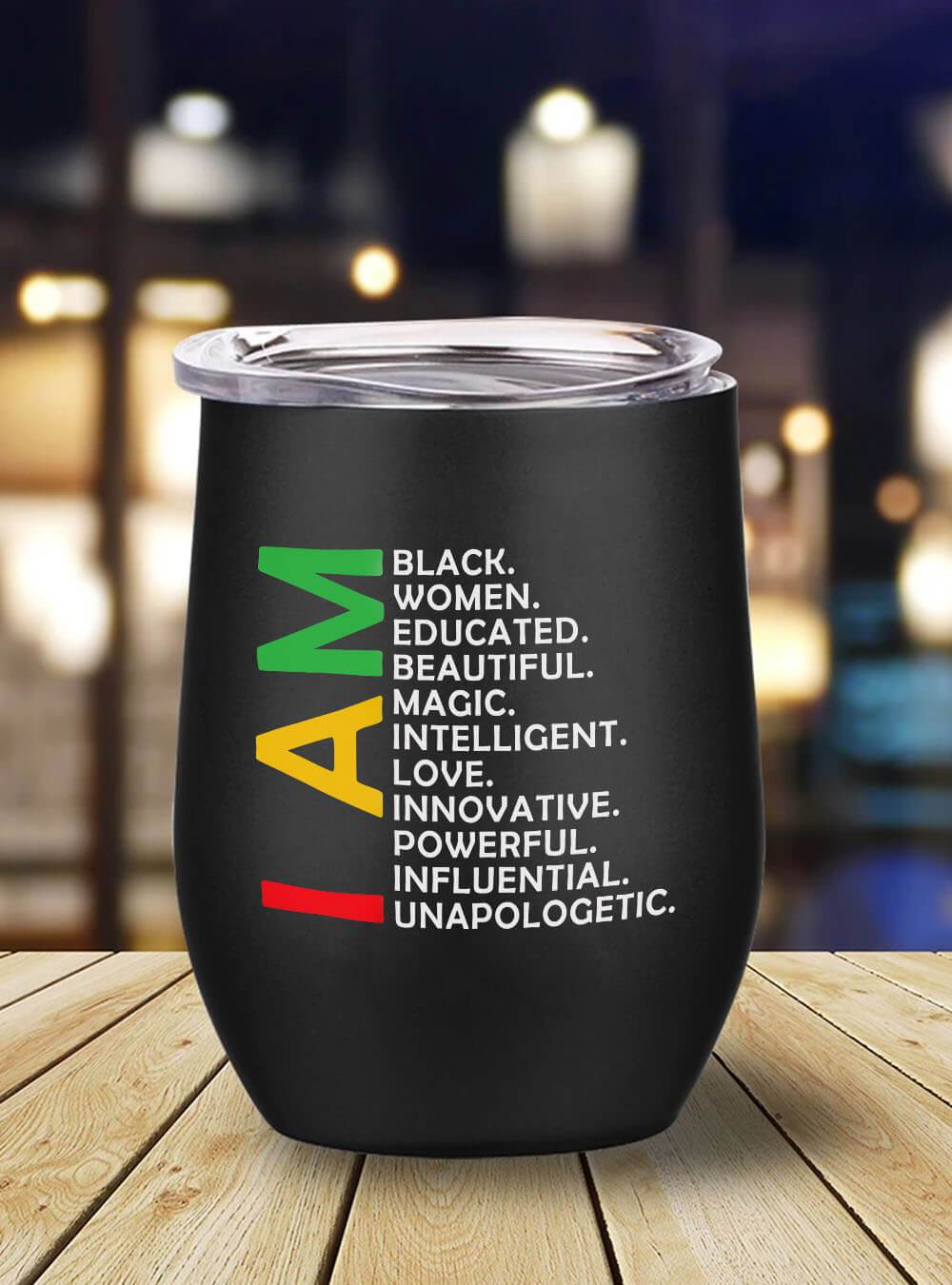 African Tumbler Womens I Am Black Woman Black History Month Black Queen Melanin Stainless Steel Wine Tumbler Mug Black History Month Gift Ideas Bps2181