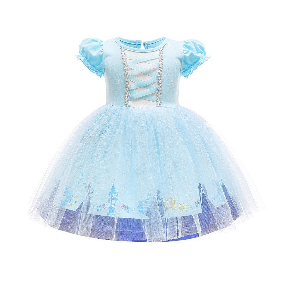 Baby Snow White Dress Little Girl Cinderella Ball Tulle Dress Baby Belle Christmas Dress Carnival 1 2 3 4 5 6 Years Vestidos alx