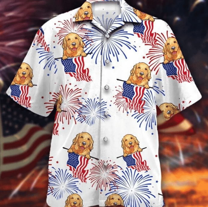 Golden Retriever For Of July Us Independence Day Hawaii Shirt Ha97045