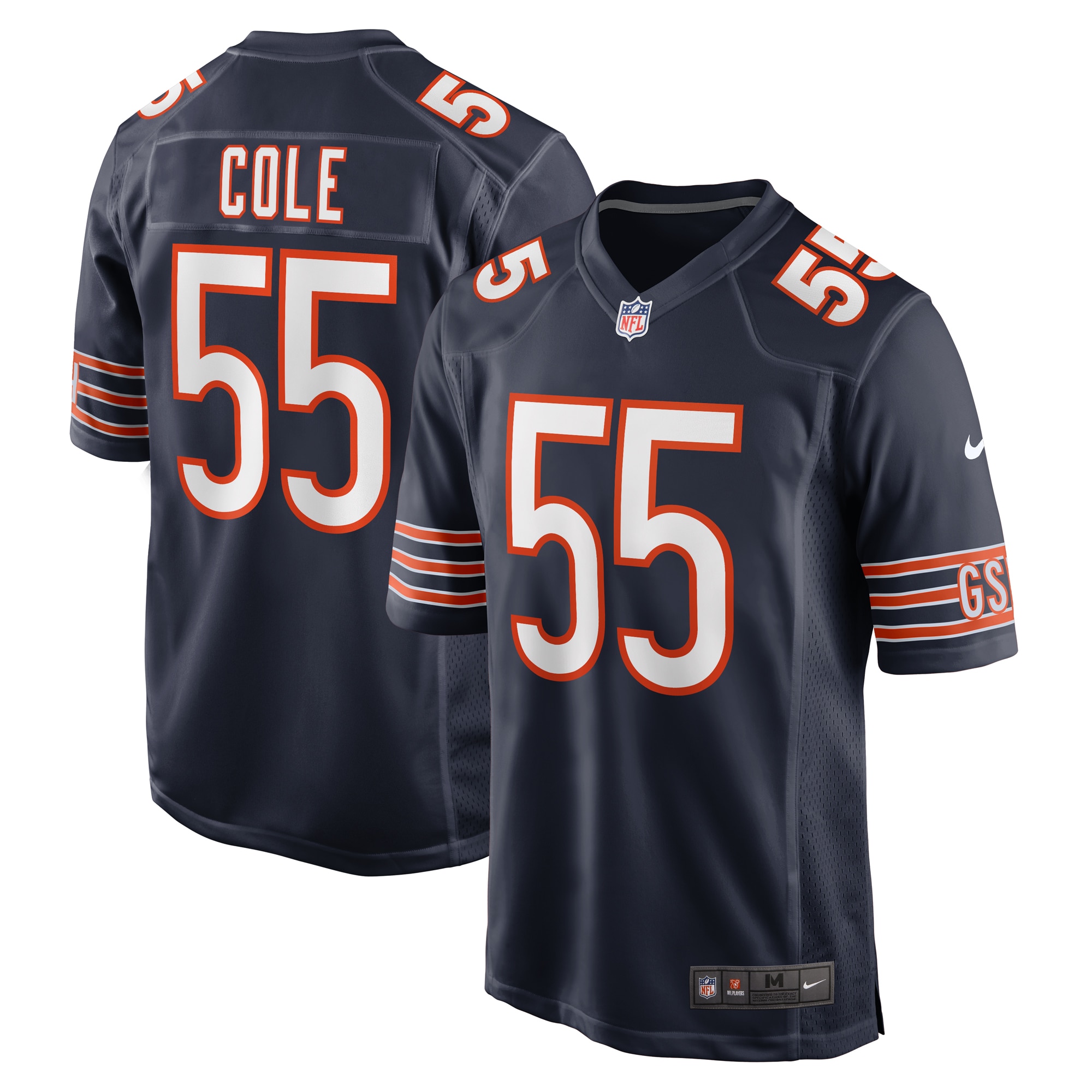 Dylan Cole Chicago Bears Game Jersey – Navy