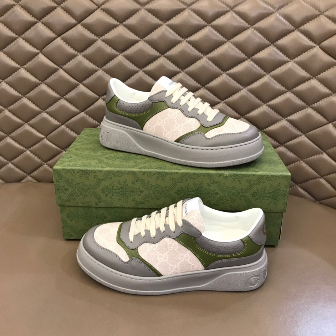 Gucci GG Shoes Sneakers In Grey And Olive SNK424274646