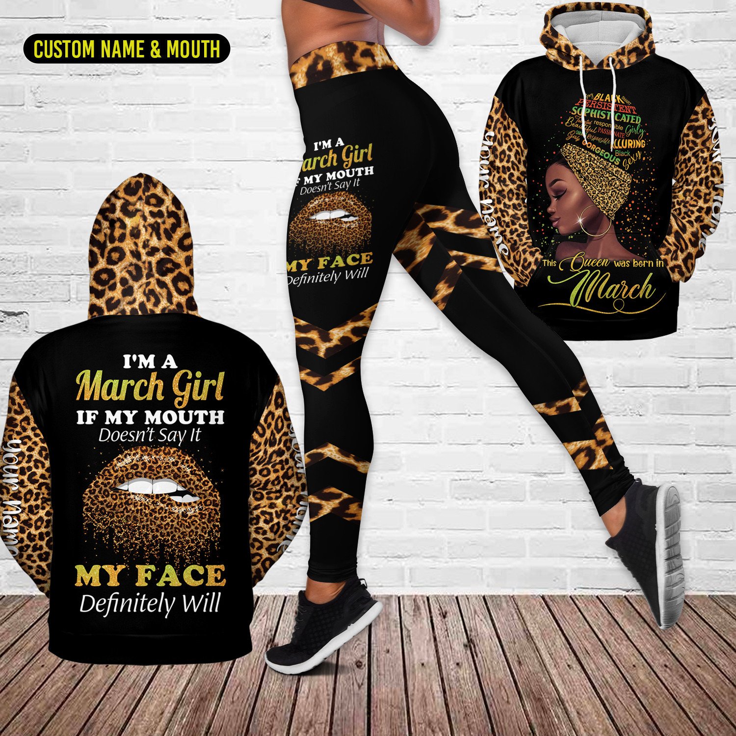 Personalized Name & Month Black Girl African If My Mouth Doesn’T Say My Face Will Birthday Hoodie – Legging 3D #210322L