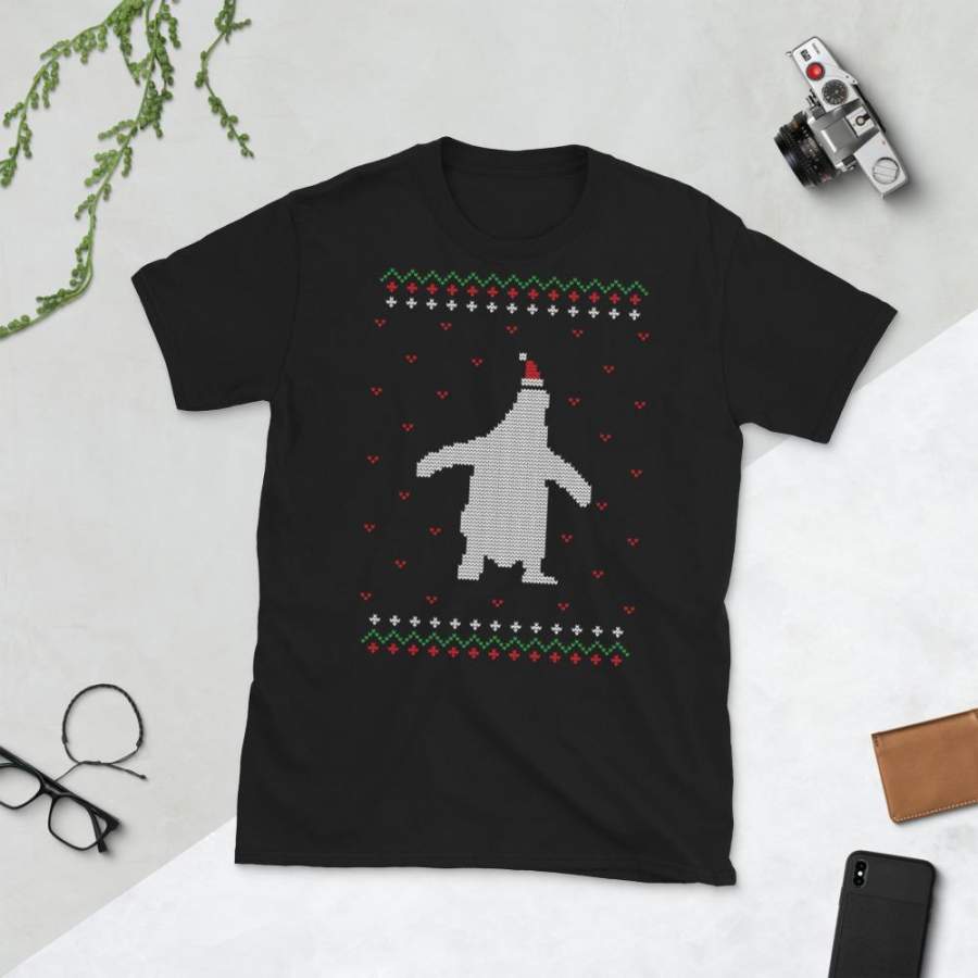 Penguin For Christmas Ugly Sweater Design Short-Sleeve Unisex T-Shirt