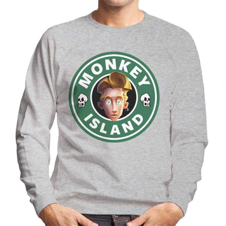 Monkey Island Guybush Threepwood Star Bucks Logo Men’s Sweatshirt