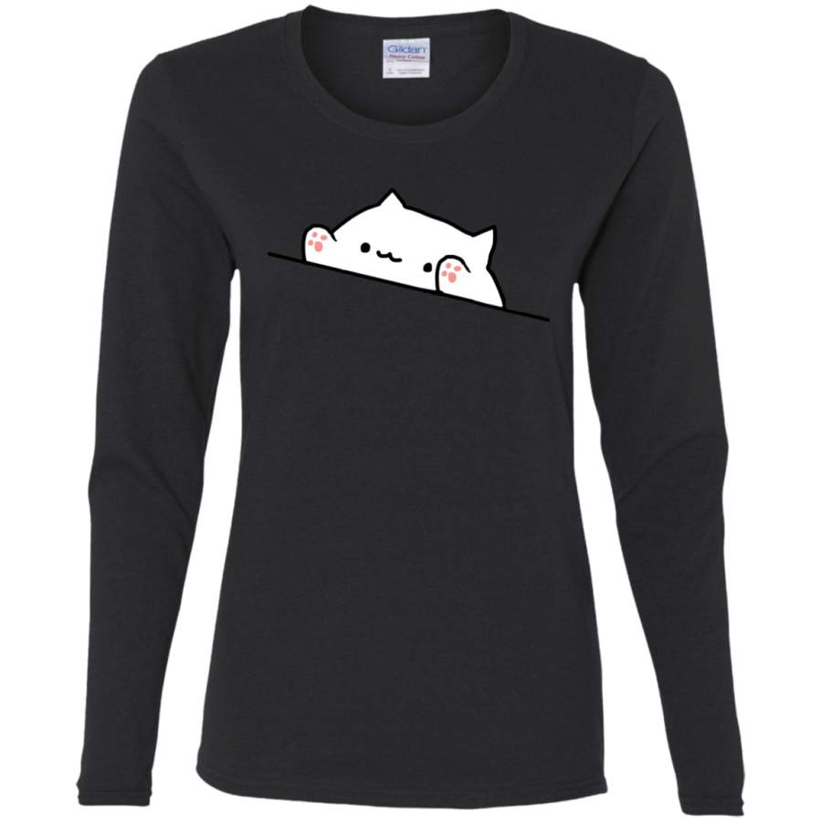 AGR Bongo Cat Ladies’ Cotton LS T-Shirt