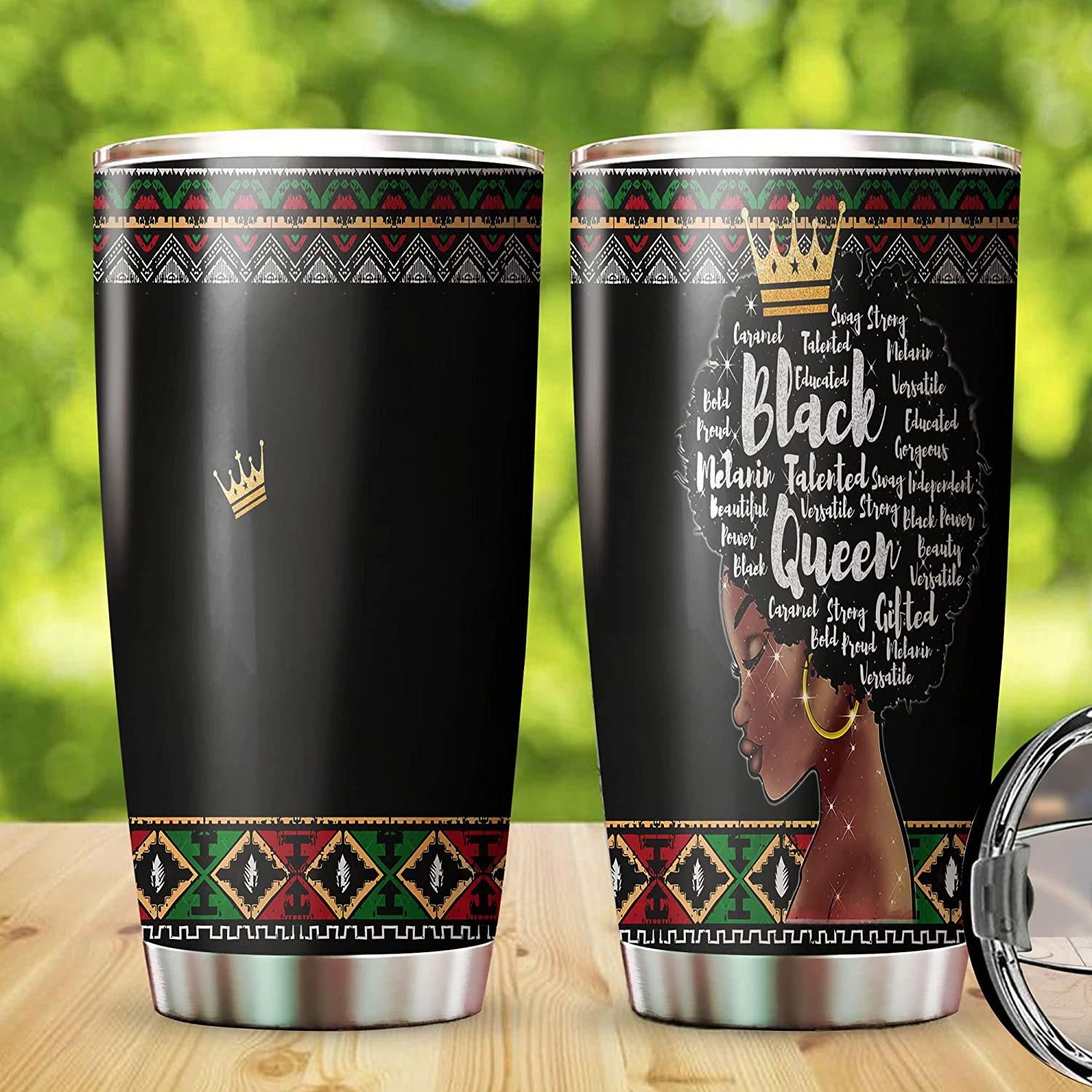 Personalized Black Queens Crown Tumbler, Beauty Afro Women Tumbler, Melanin Talented, African American Girl Mug, History Month Tumbler, Gift For Friend