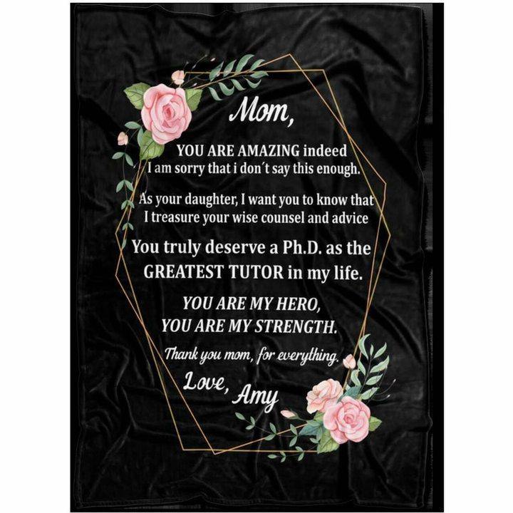 [Personalized Name] You Are My Hero –  Gift For Mother’S Day, Mommy, Gift For Home Decor, Gift For Family  – Custom Fleece Blanket