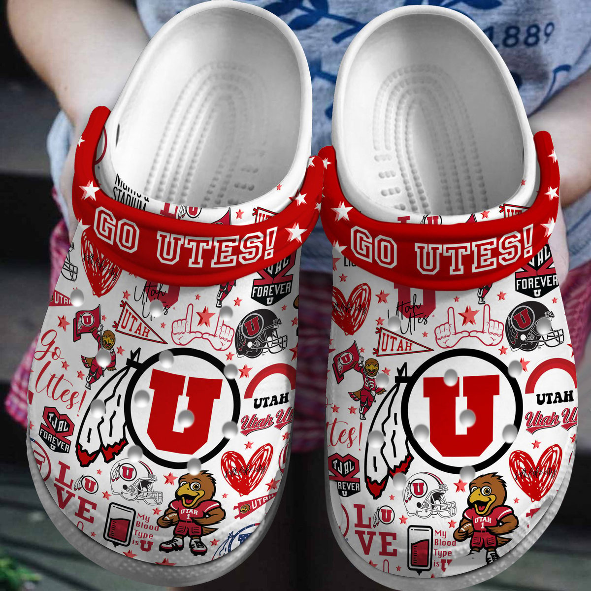 Utah Utes NCAA Sport Crocss Crocband Clogs Shoes Comfortable For Men Women and Kids