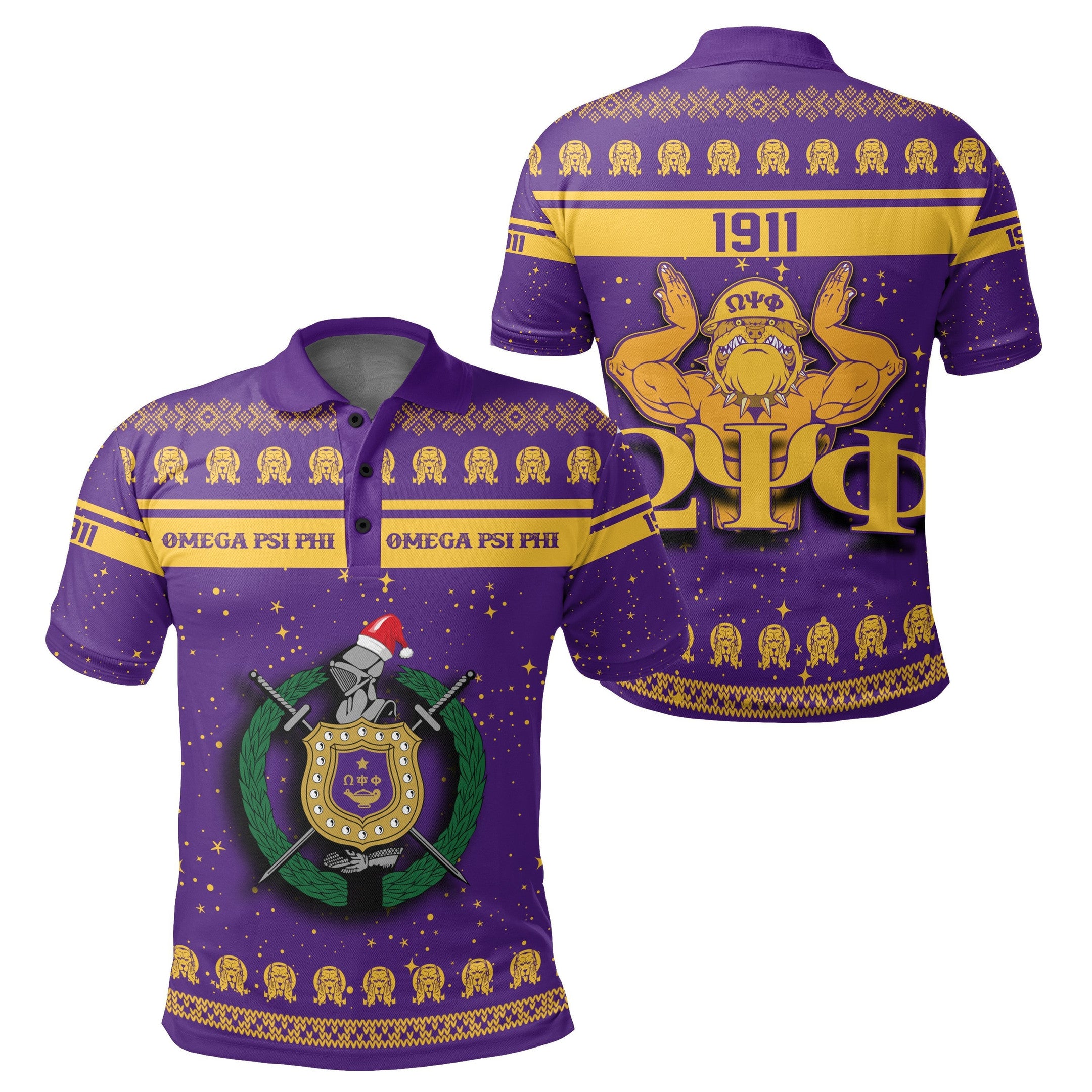 Fraternity Polo – Omega Psi Phi Christmas Polo Shirt