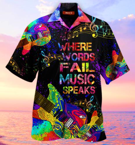 Guitar Where Music Speaks Hawaii Shirt For Men Women Ha73700