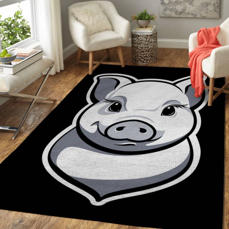 Piggy black  and white – Animals Area Rug Carpet