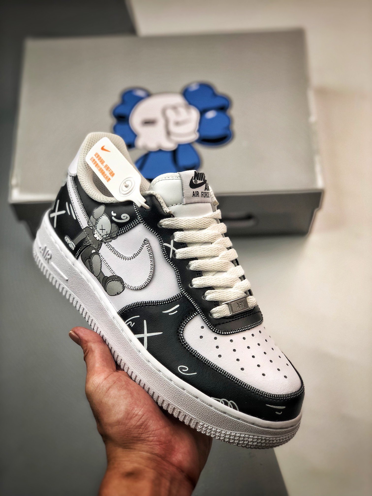 Custom Nike Air Force 1 Custom Black White 5341028