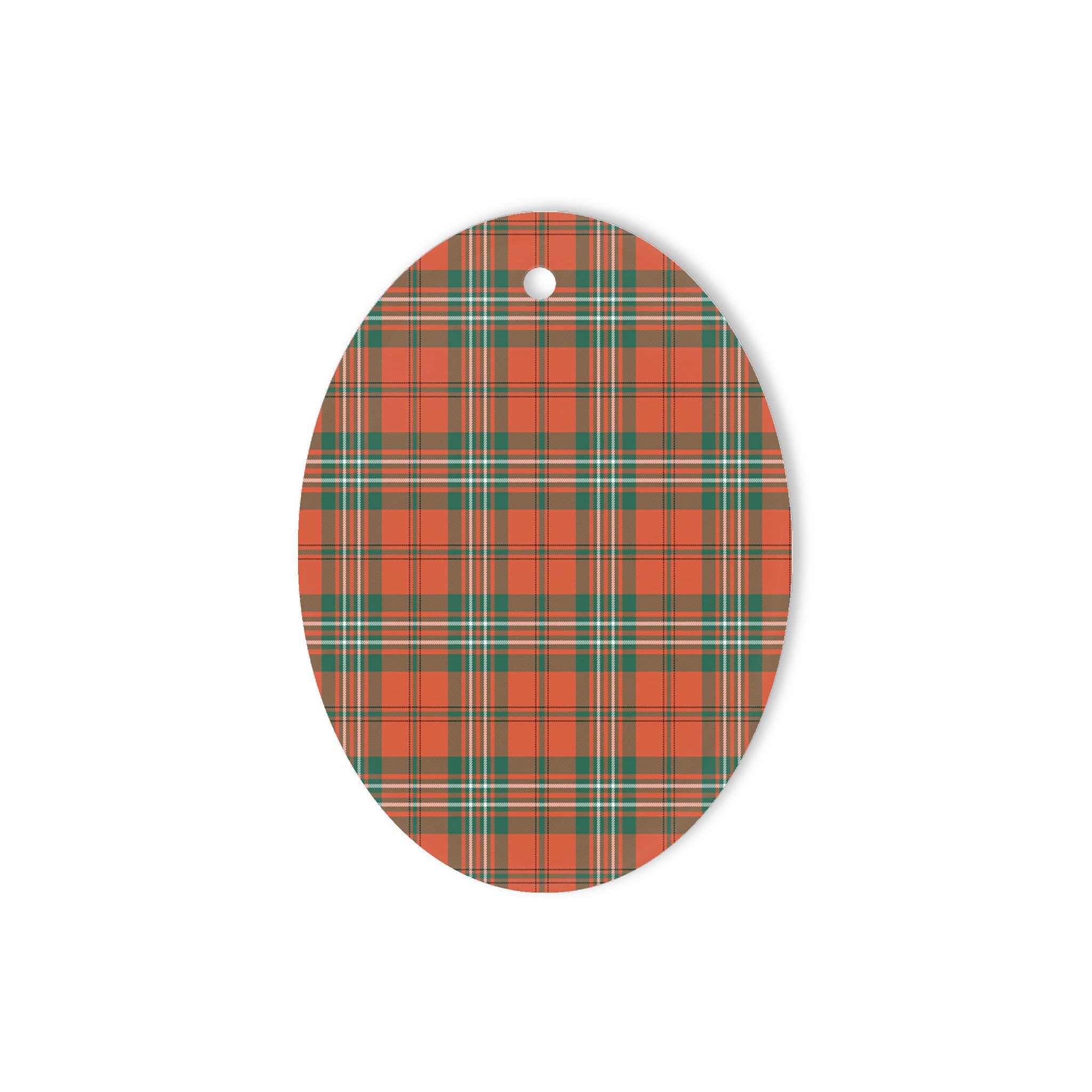 Scott Ancient Tartan Oval Ornaments, Christmas Tree Ornament, Plaid Christmas Ornaments, Ceramic Oval Christmas Tree Decoration