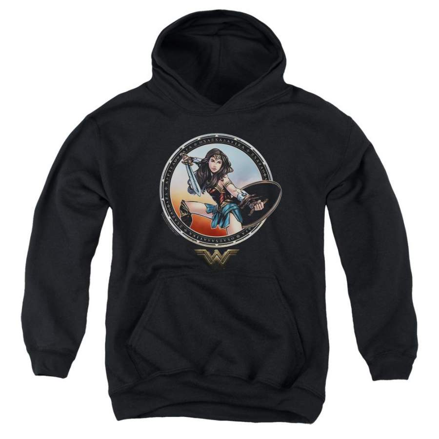 Wonder Woman Battle Pose Youth Hoodie (Ages 8-12)