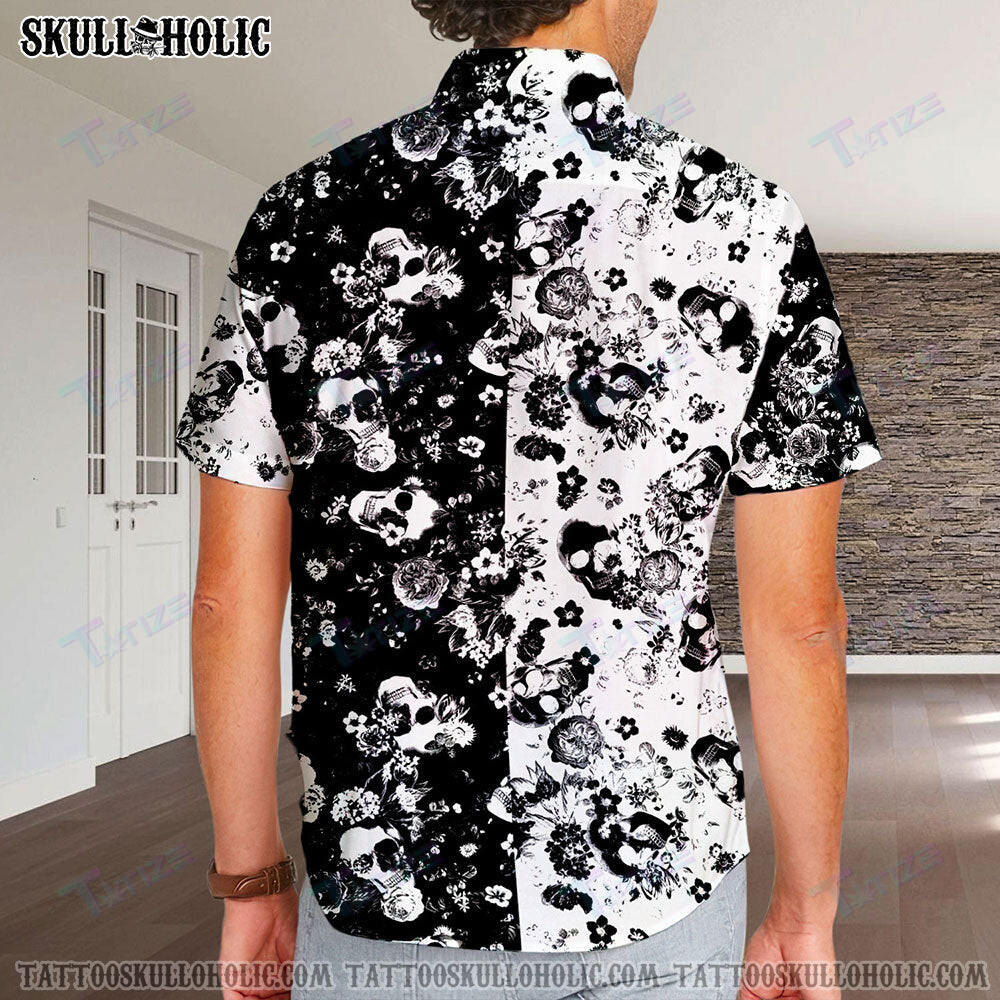 Skull Flower All Over Printed Hawaii Shirt Size S Ha59032