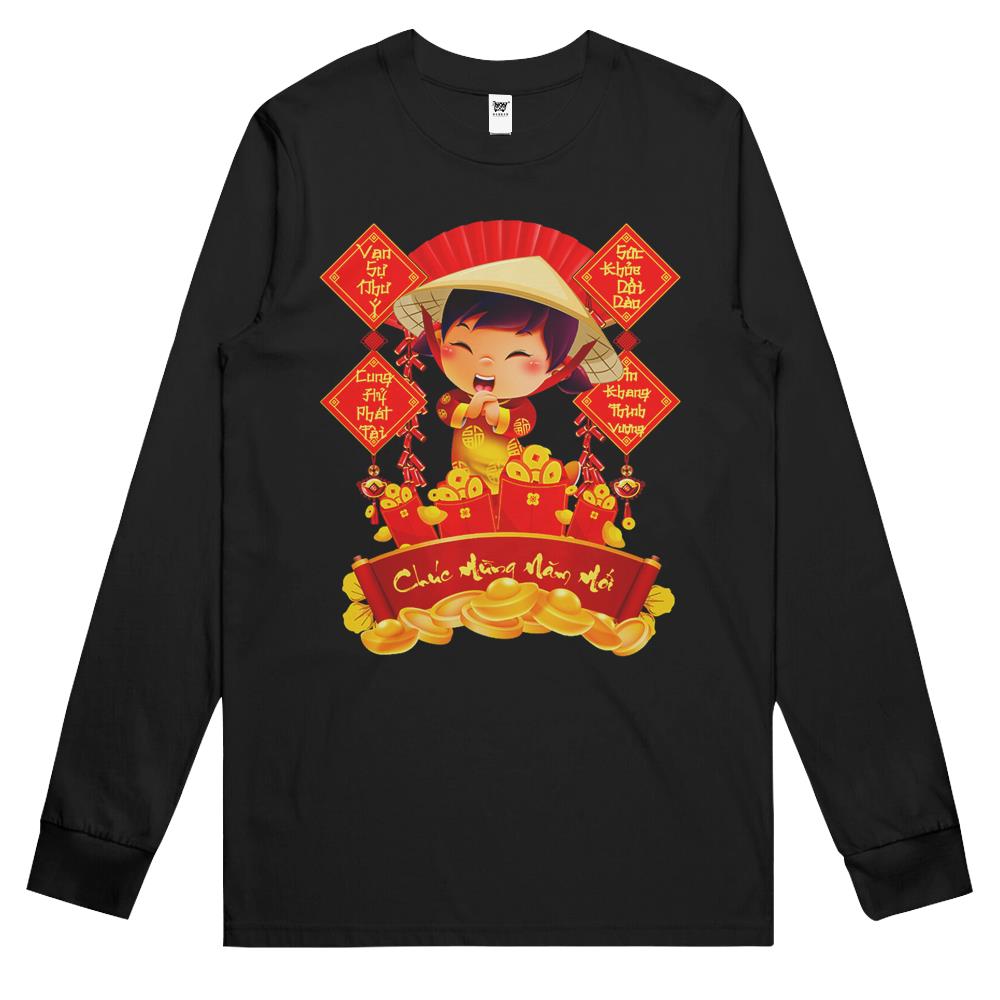 Girl Chuc Mung Nam Moi Vietnamese Lunar New Year Tiger 2022 Long Sleeve T Shirts