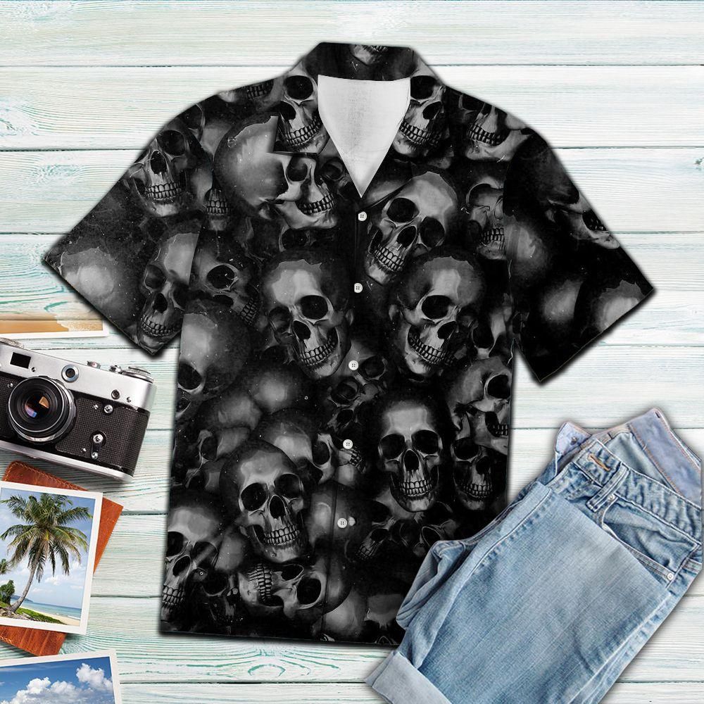 Aloha Shirt Awesome Skull Pattern Hawaii Ha109029