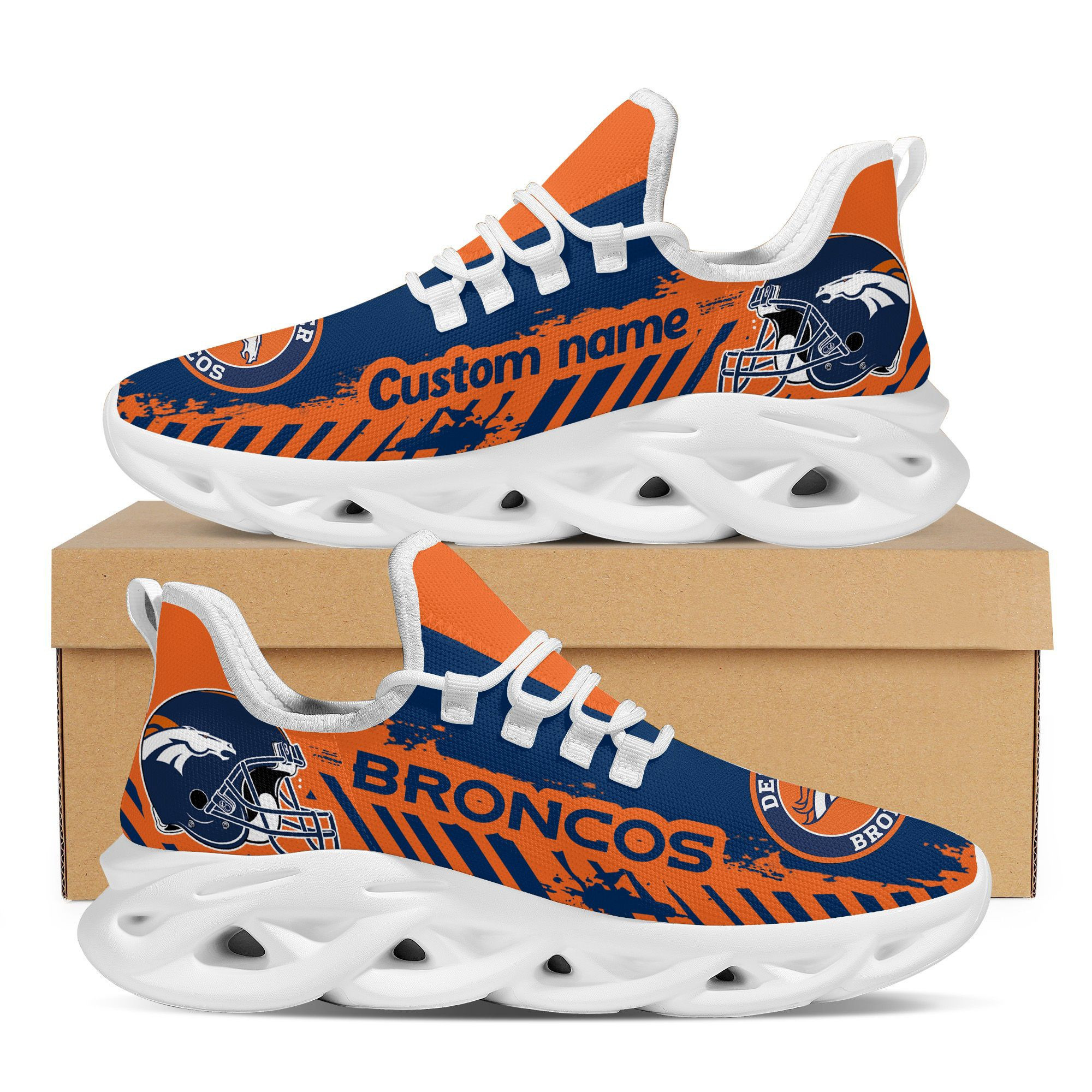 Denver Broncos Americanfootball Team Helmet Custom Name Personalized Men And Women Max Soul Sneakers Shoes For Fans