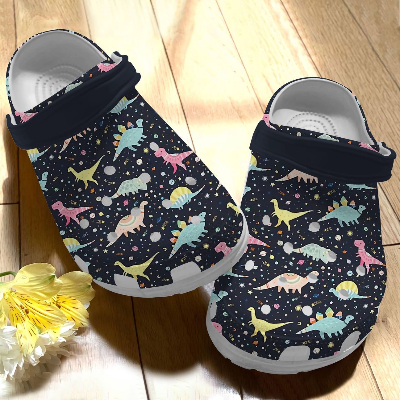 Dinosaur Personalize Clog, Custom Name, Text, Fashion Style For Women, Men, Kid, Print 3D Galaxy