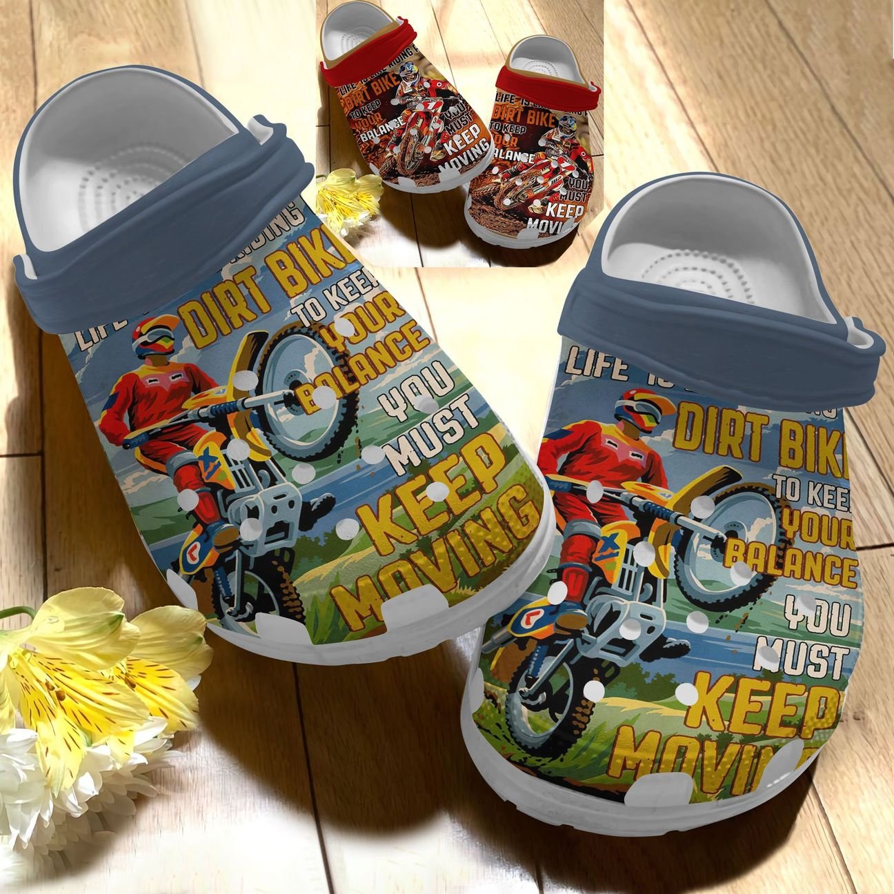 Motorcrocss Personalize Clog, Custom Name, Text, Fashion Style For Women, Men, Kid, Print 3D Life Is Like Riding Dirt Bike