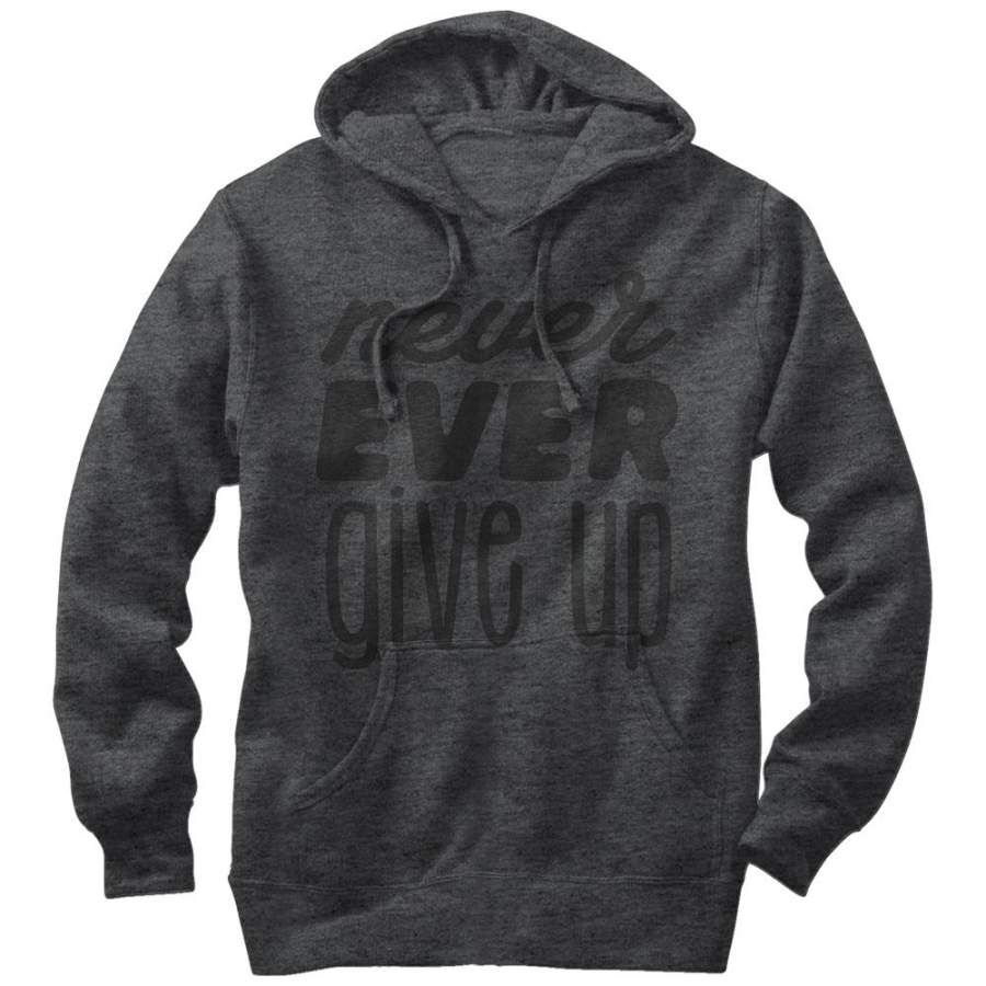 CHIN UP Women’s Never Give Up  Lightweight Hoodie Charcoal Heather