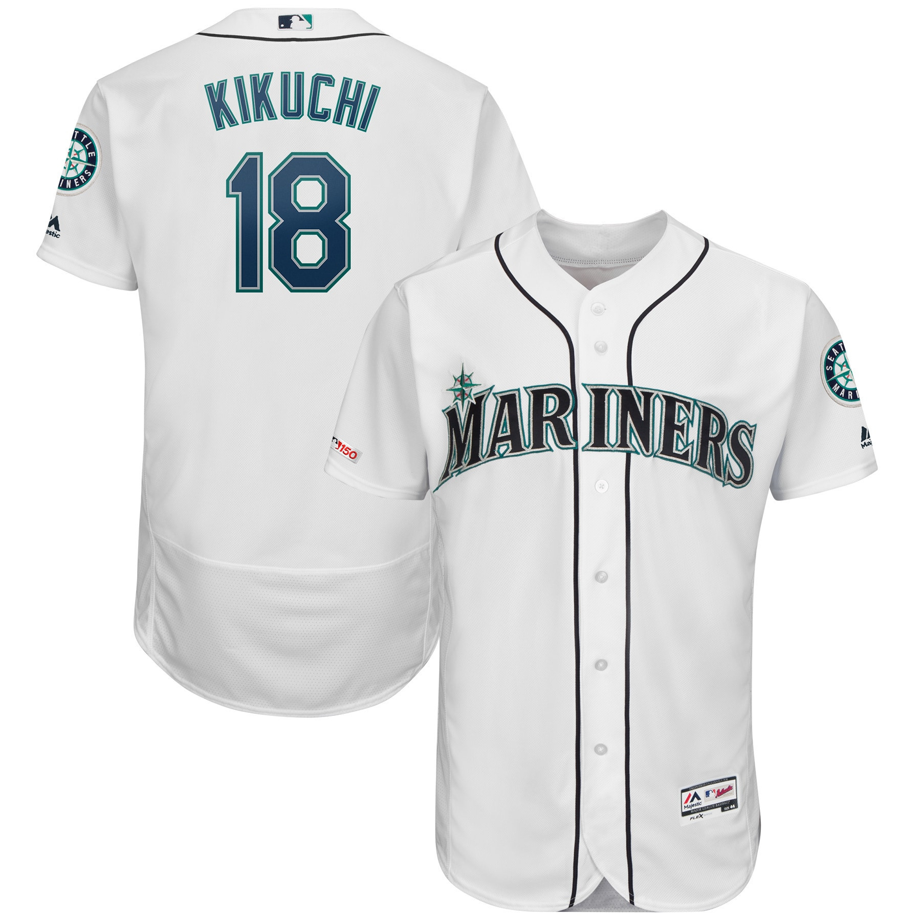 Yusei Kikuchi Seattle Mariners Majestic Flex Base Authentic Collection Player Jersey – White MLB