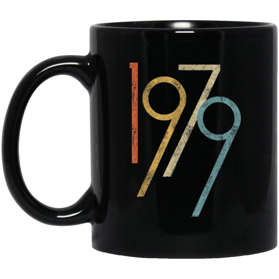 Birthday Gift Vintage 1979 Graphic Men Women 11 oz 15 oz Black Mug