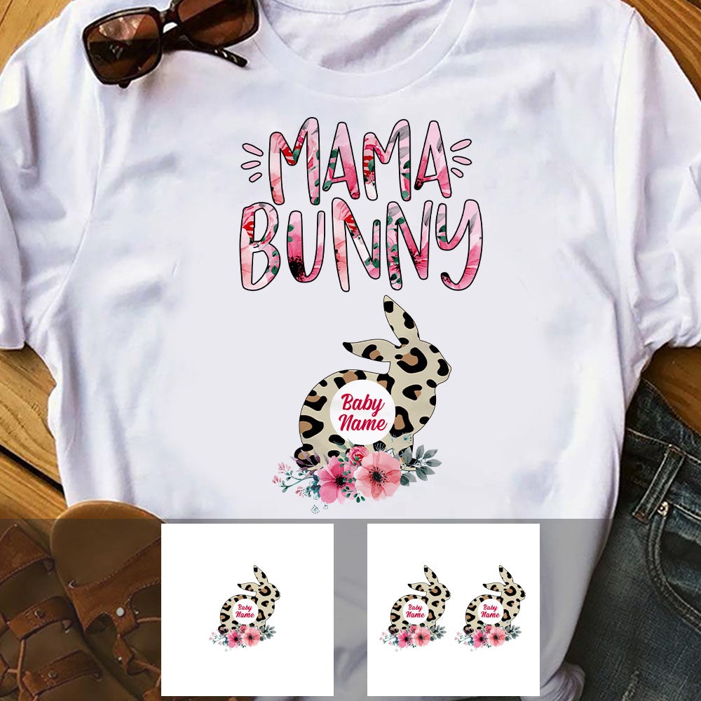 Personalized Mom Bunny Easter T Shirt FB241 95O53