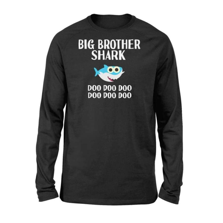 Brother Shark Doo Doo Shirt Halloween Christmas Boys Men – Standard Long Sleeve