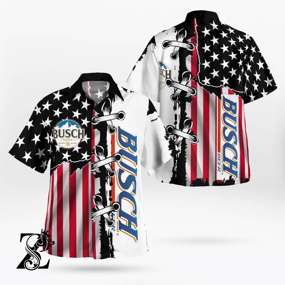 Busch Beer American Flag Hawaii Shirt Ha59869