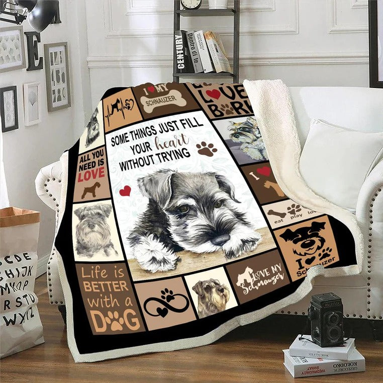 Schnauzer Blanket, Some Things Just Fill Your Heart Without Trying, Dog Lover