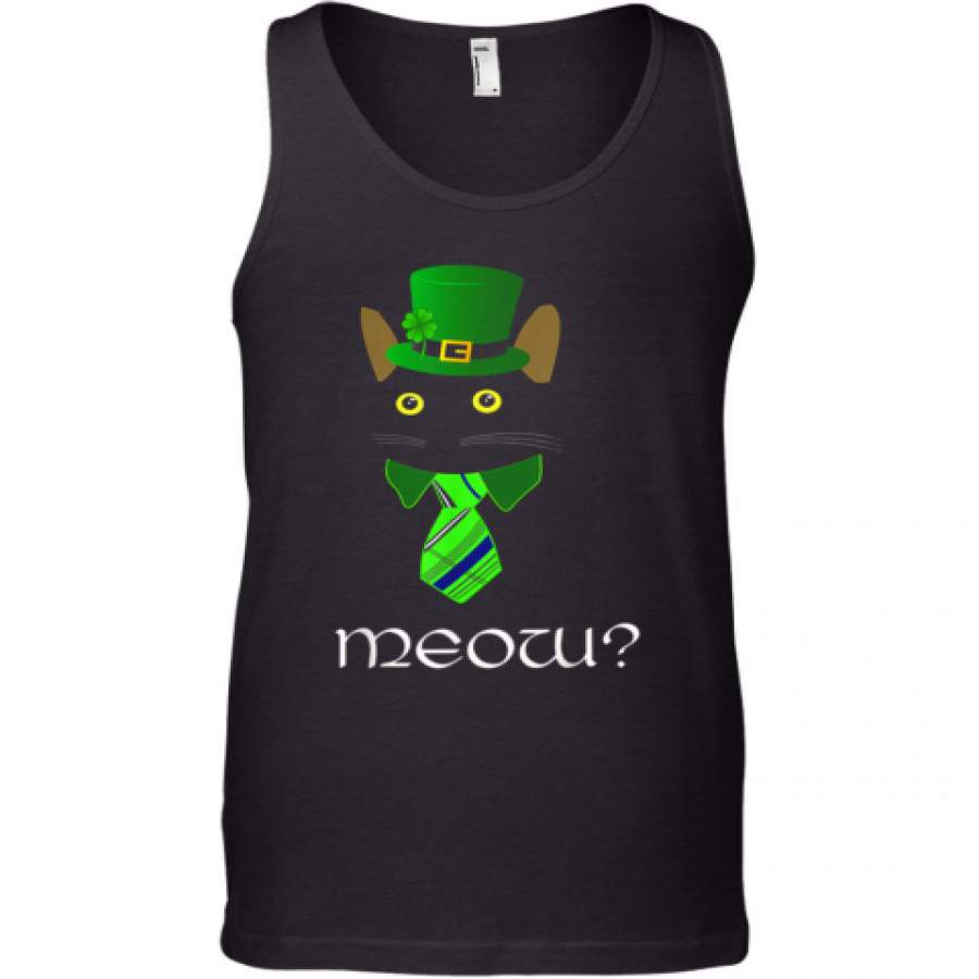 Black Business Cat Kitten St. Patricks Leprechaun Tank Top