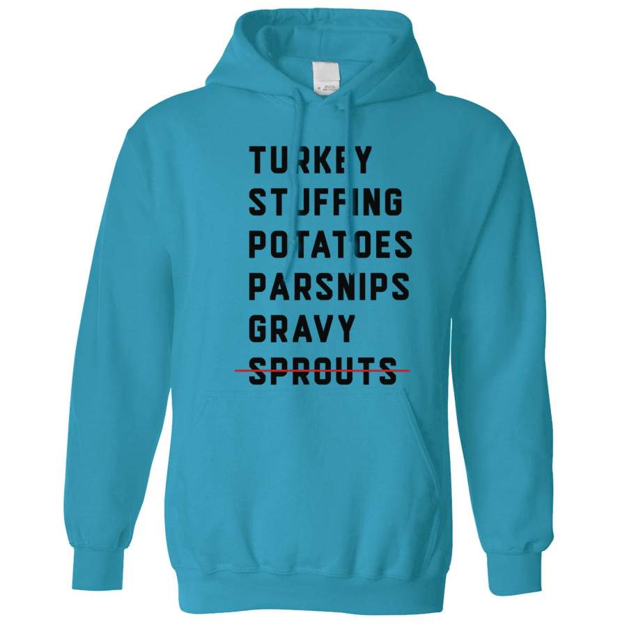 Joke Xmas Hoodie Christmas Dinner Checklist Hooded Jumper