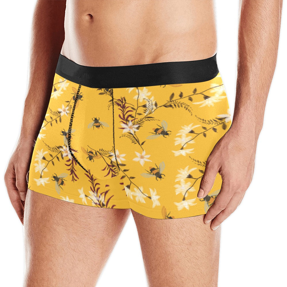 Bee Flower Pattern Men’S All Over Print Boxer Briefs Men’S Underwear