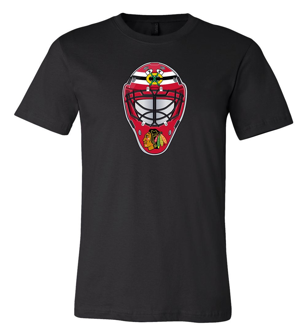 Chicago Blackhawks Goalie Mask Front Logo Team Shirt Jersey Shirt