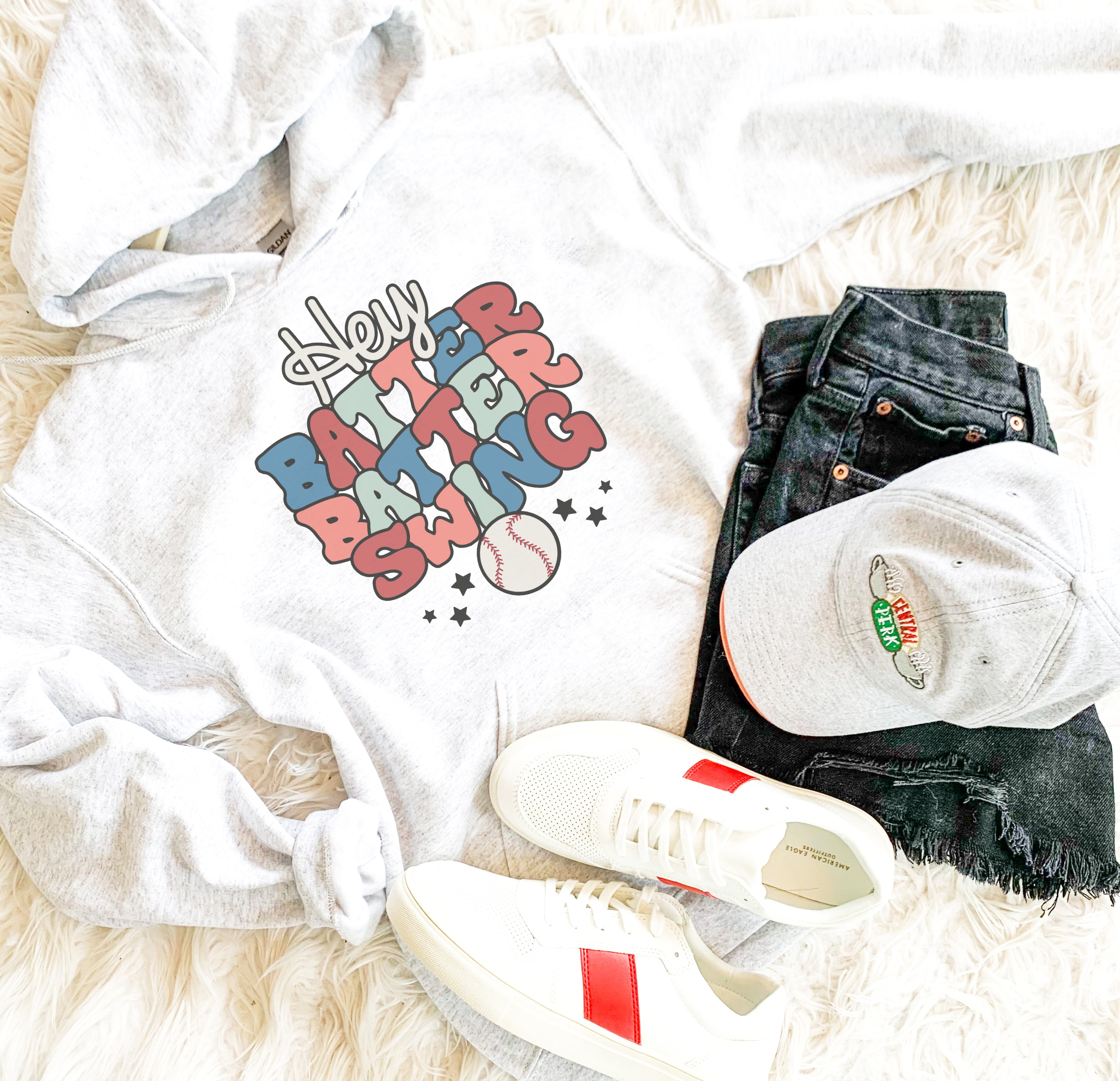 Hey Batter Batter Swing Baseball Sweatshirt
