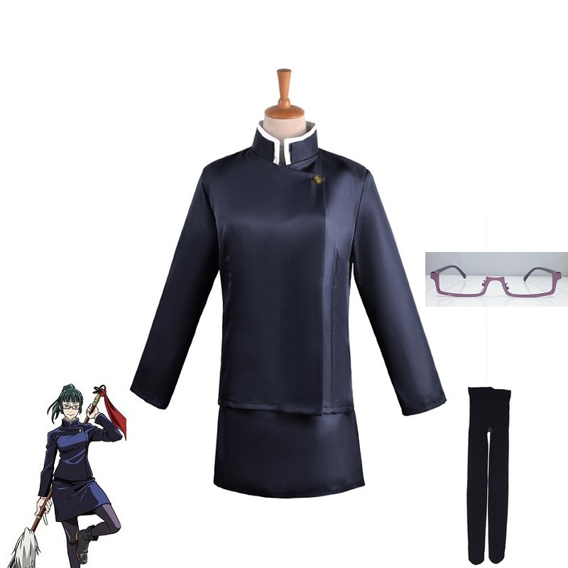 Anime Jujutsu Kaisen Cosplay Costume Maki Zenin Wigs Top Skirt Zenin Maki Glasses Halloween Party Women Uniform alx