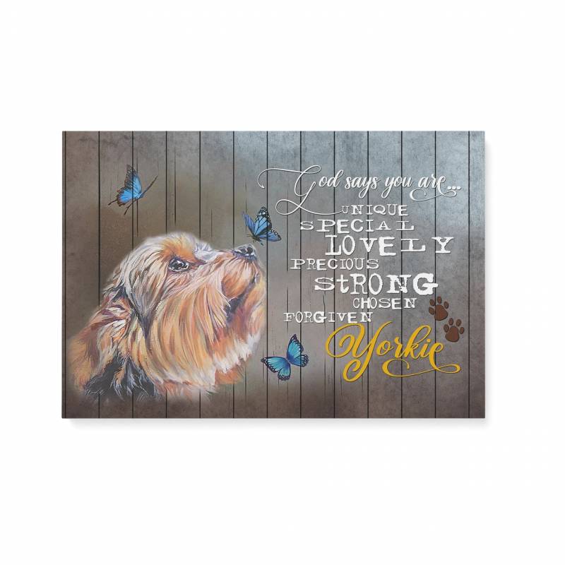 Animal – Yorkie – God Says You Are Unique – Canvas