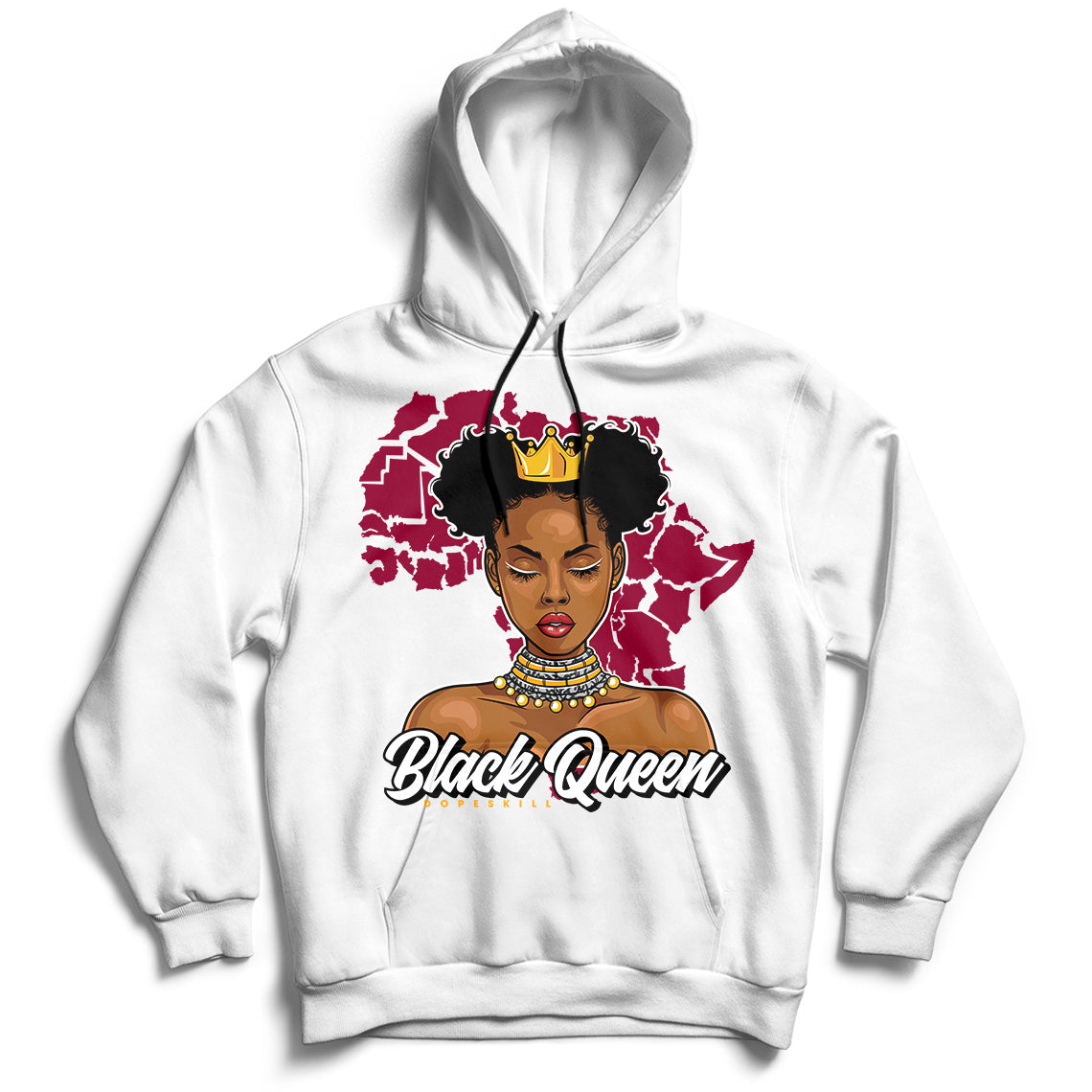 JD 3 Cardinal Red Dopeskill Hoodie Sweatshirt Black Queen Graphic