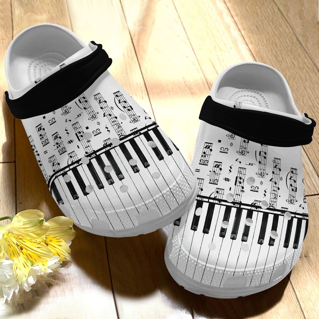 Music Personalize Clog, Custom Name, Text, Fashion Style For Women, Men, Kid, Print 3D Whitesole Music Is My Soul