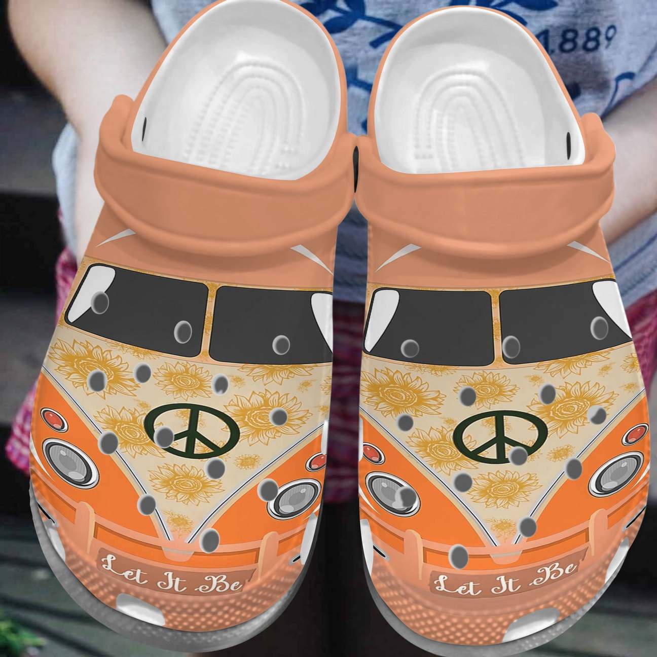 Hippie Personalized Clog, Custom Name, Text, Color, Number Fashion Style For Women, Men, Kid, Print 3D Let It Be